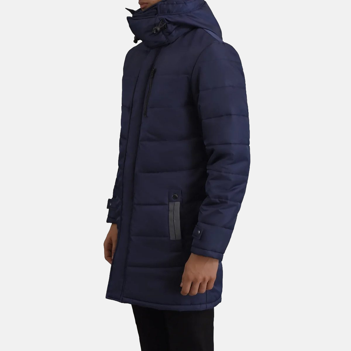 Men's Moore Blue Hooded Parka Jacket
