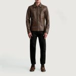 Men's Mystical Pullup Brown Leather Jacket