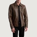 Men's Mystical Pullup Brown Leather Jacket