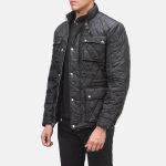 Men's Nelson Quilted Black Windbreaker Jacket