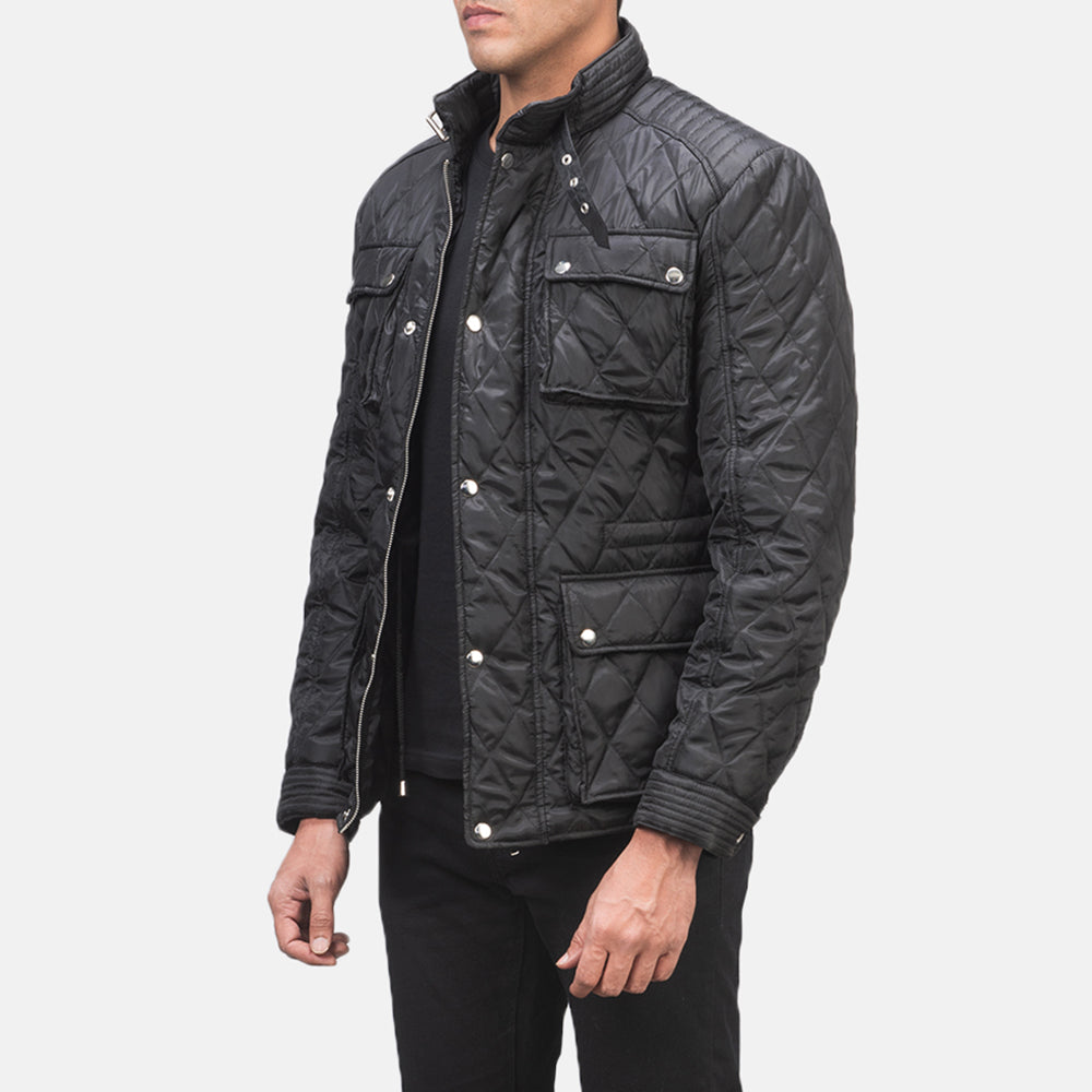 Men's Nelson Quilted Black Windbreaker Jacket