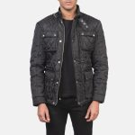 Men's Nelson Quilted Black Windbreaker Jacket