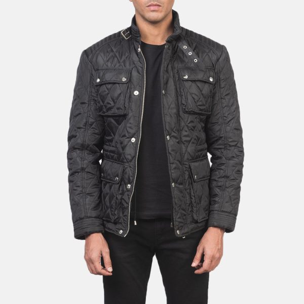Men's Nelson Quilted Black Windbreaker Jacket