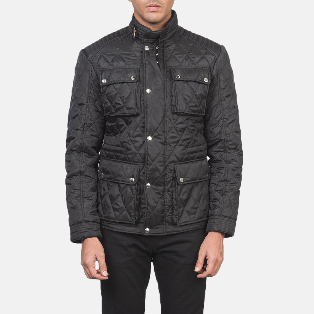 Men's Nelson Quilted Black Windbreaker Jacket