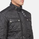 Men's Nelson Quilted Black Windbreaker Jacket