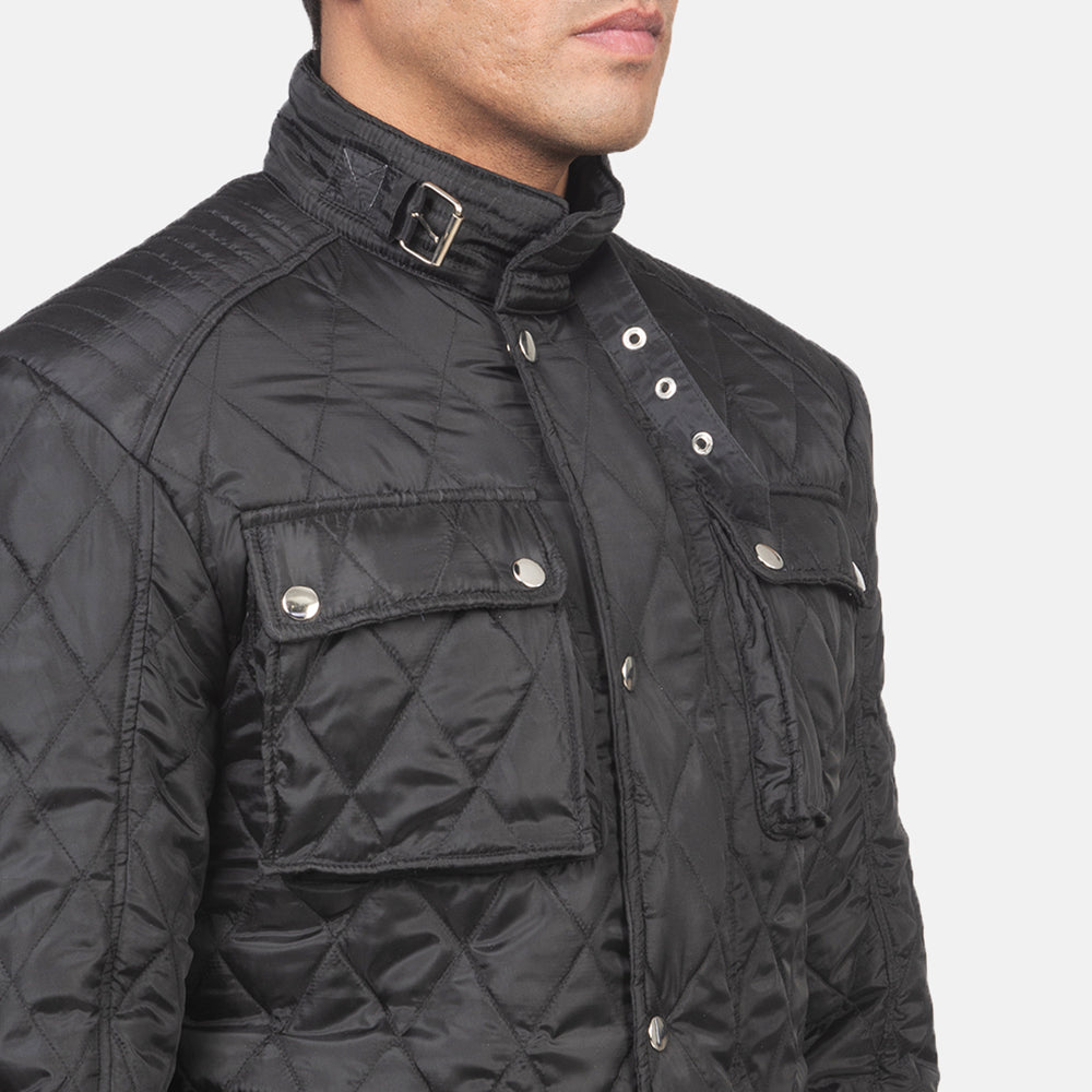 Men's Nelson Quilted Black Windbreaker Jacket