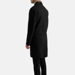 Men's Petrillo Black Wool Single Breasted Coat