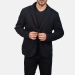 Men's Borges Black Cotton Blazer
