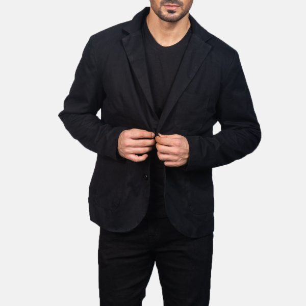 Men's Borges Black Cotton Blazer