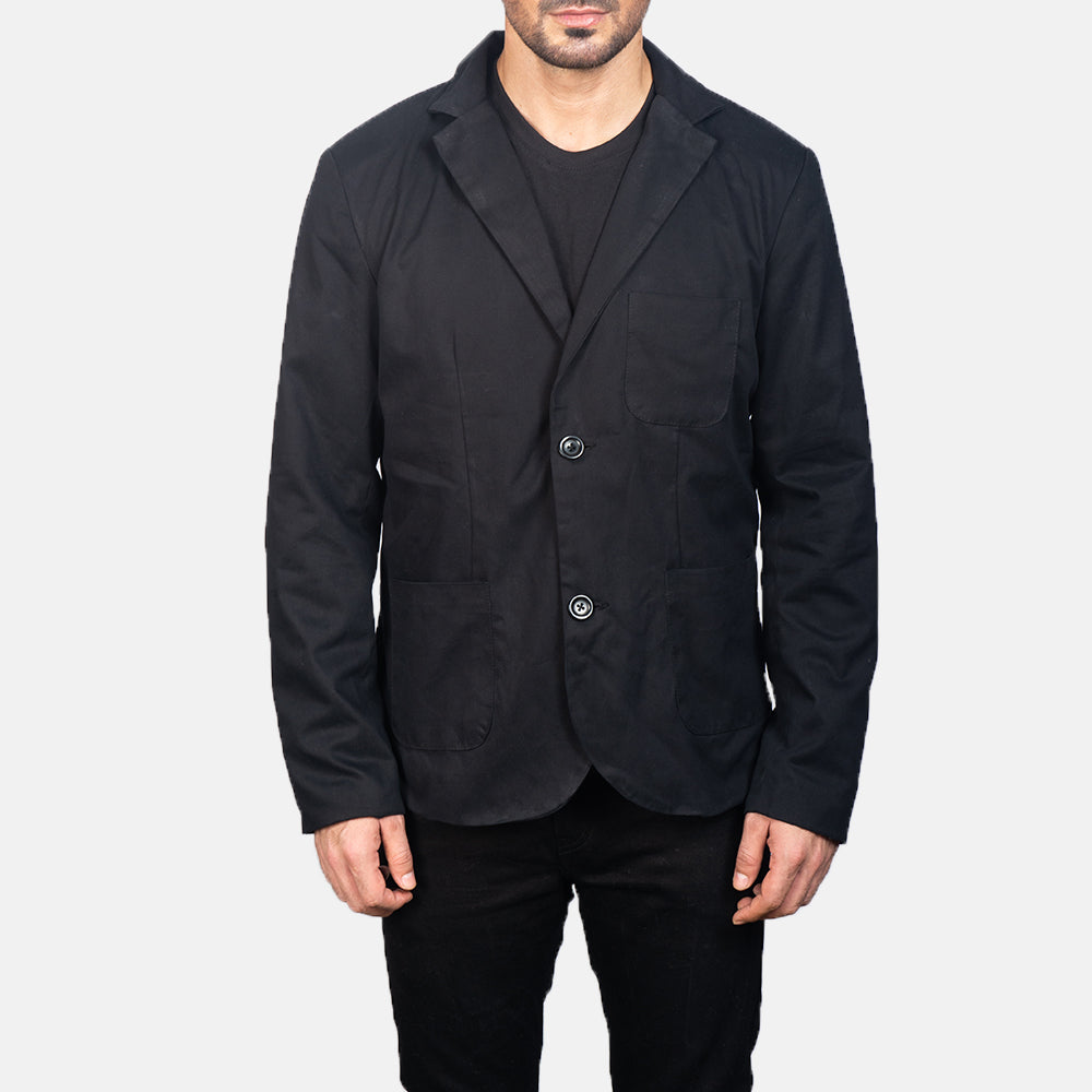 Men's Borges Black Cotton Blazer