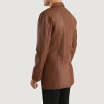 Men's Ray Cutler Brown Leather Blazer Jacket