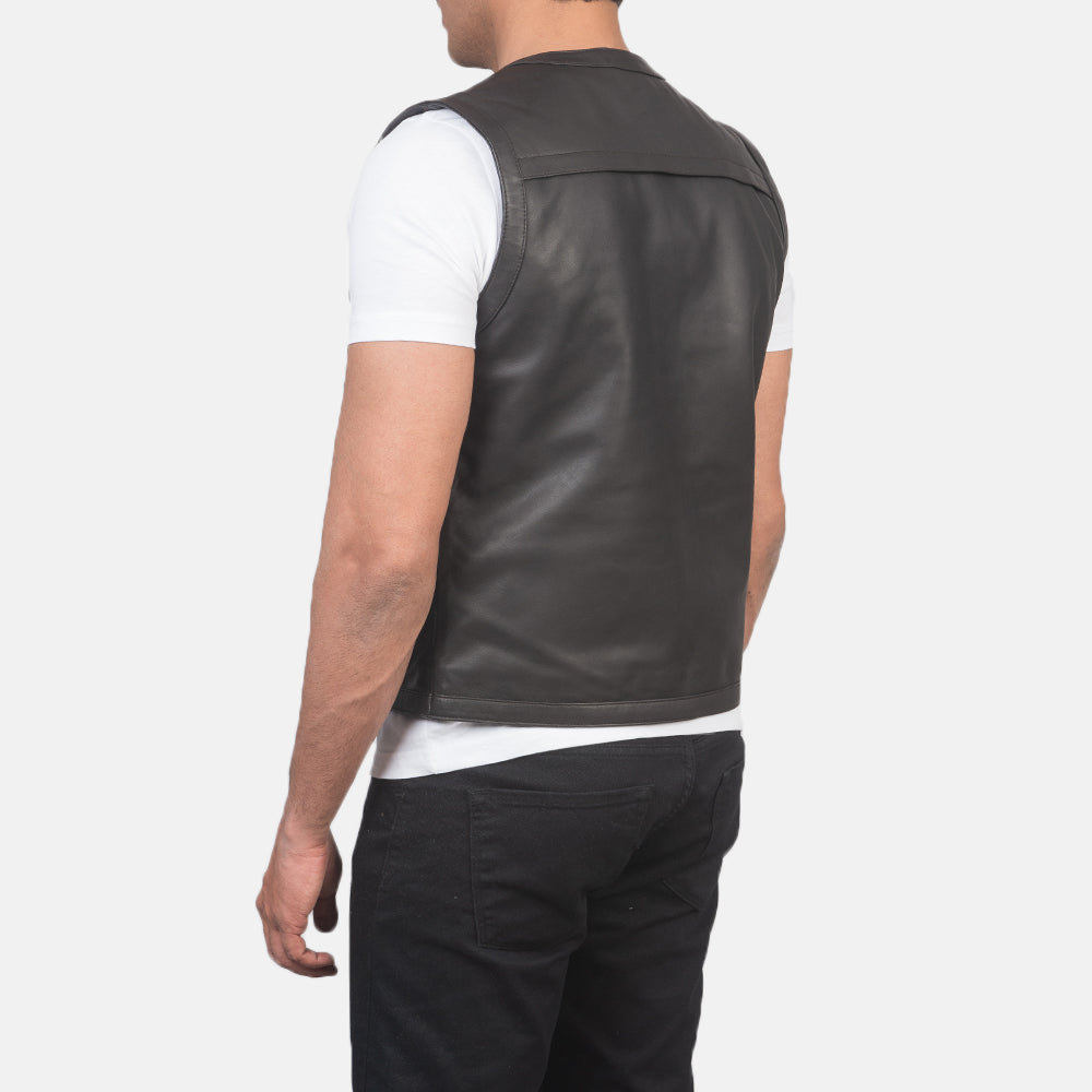 Men's Safari Brown Leather Vest