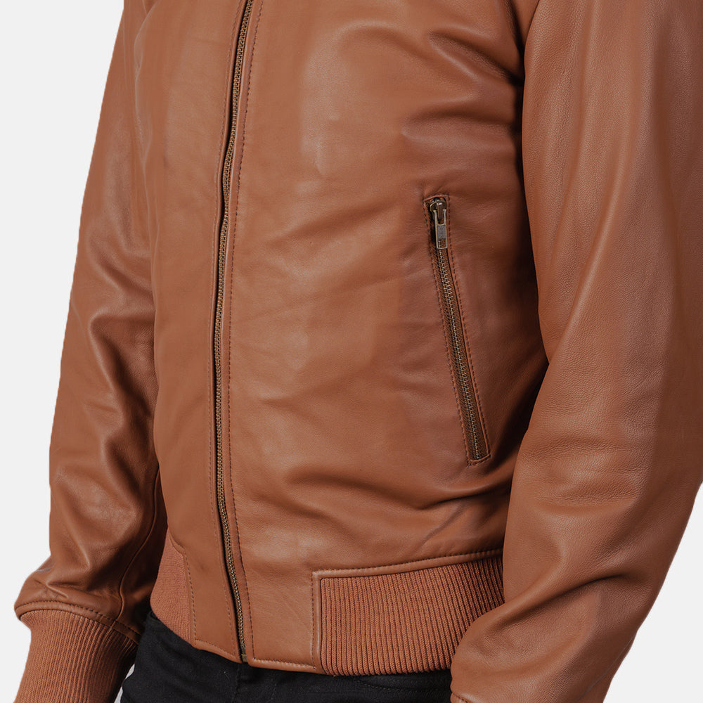 Men's Shane Brown Leather Bomber Jacket