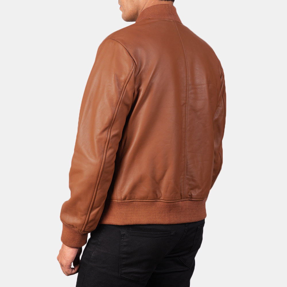 Men's Shane Brown Leather Bomber Jacket