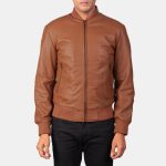 Men's Shane Brown Leather Bomber Jacket