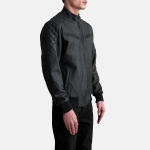 Men's Sven Tumbled Black Leather Bomber Jacket