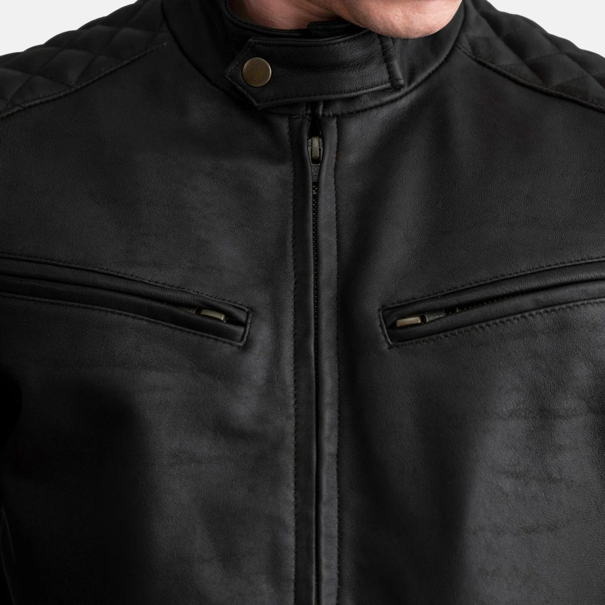 Men's Sven Tumbled Brown Leather Bomber Jacket