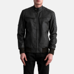 Men's Sven Tumbled Brown Leather Bomber Jacket