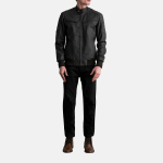 Men's Sven Tumbled Brown Leather Bomber Jacket