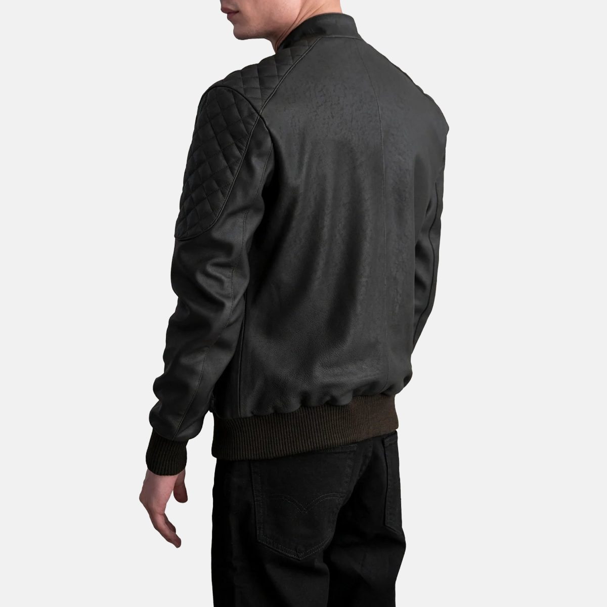 Men's Sven Tumbled Brown Leather Bomber Jacket