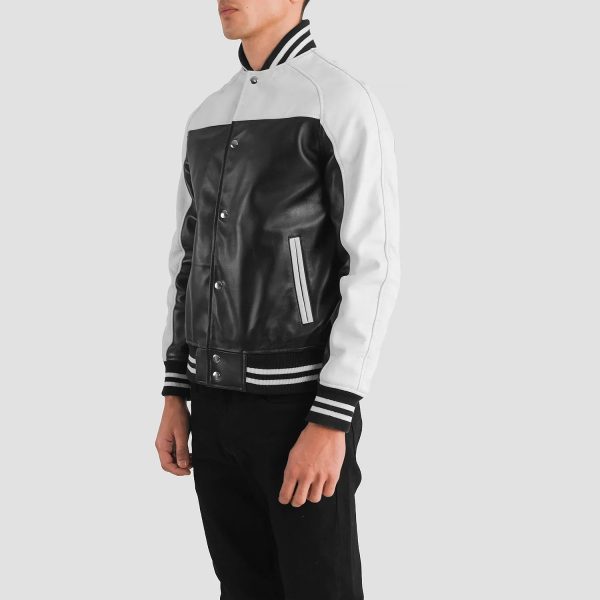 Men_s_Terrance_Black_White_Leather_Varsity_Jacket_Side_Pose_c82f1300-74f8-4ab9-9d67-4de50a6aa363
