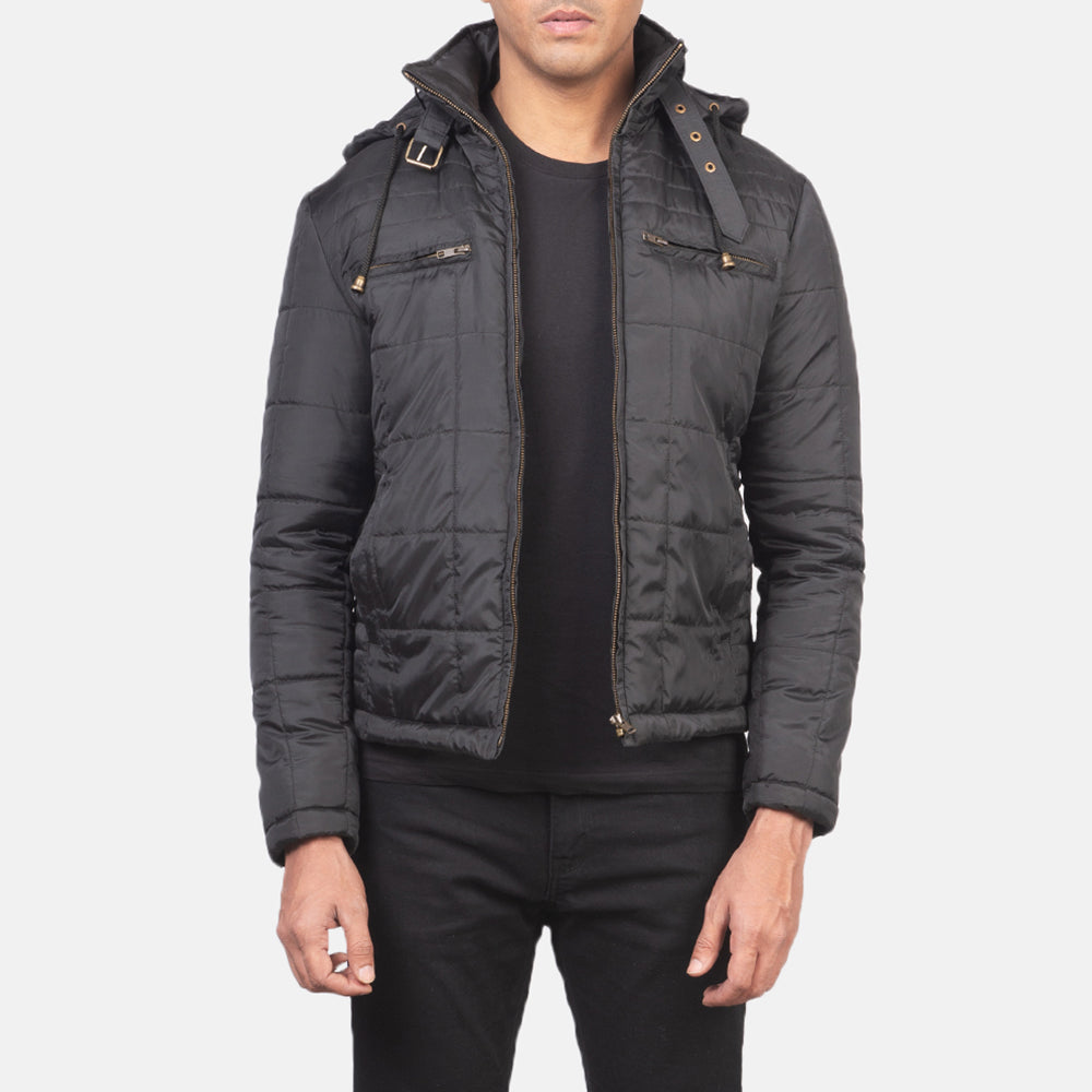 Men's Alps Quilted Black Windbreaker Jacket