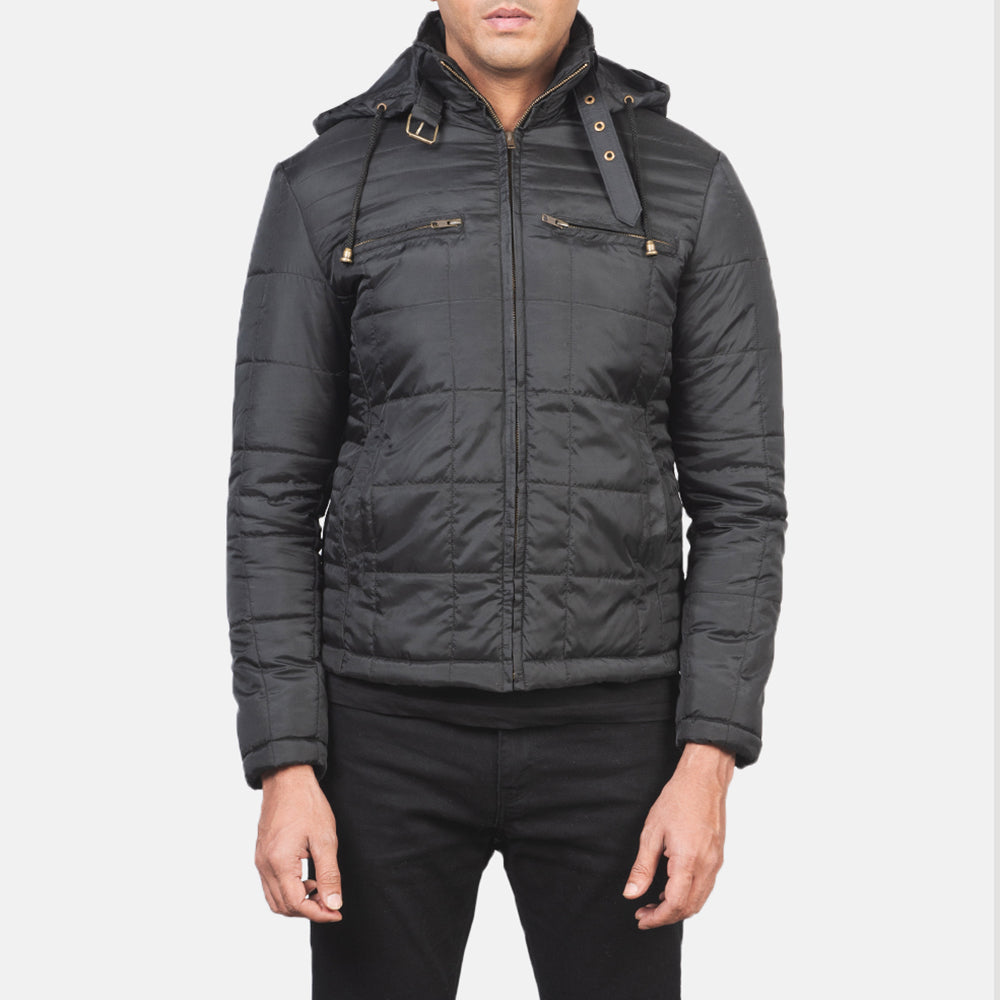 Men's Alps Quilted Black Windbreaker Jacket