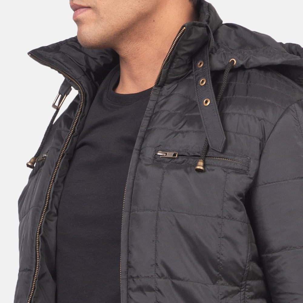 Men's Alps Quilted Black Windbreaker Jacket
