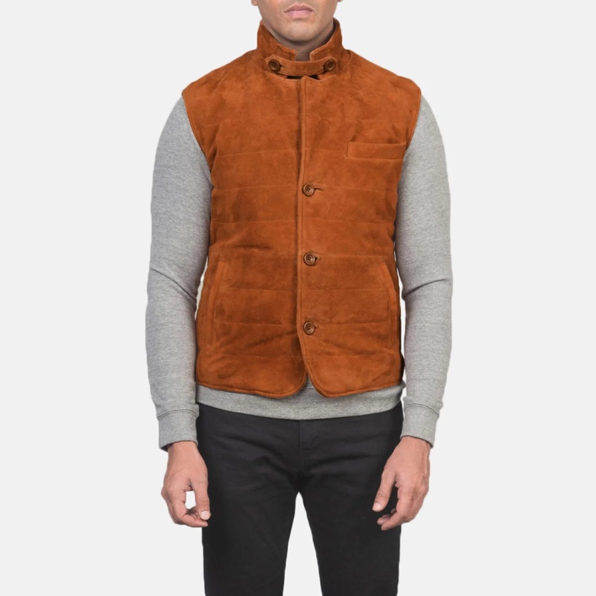Men's Tony Brown Suede Leather Vest