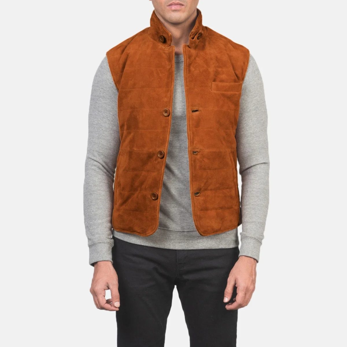 Men's Tony Brown Suede Leather Vest