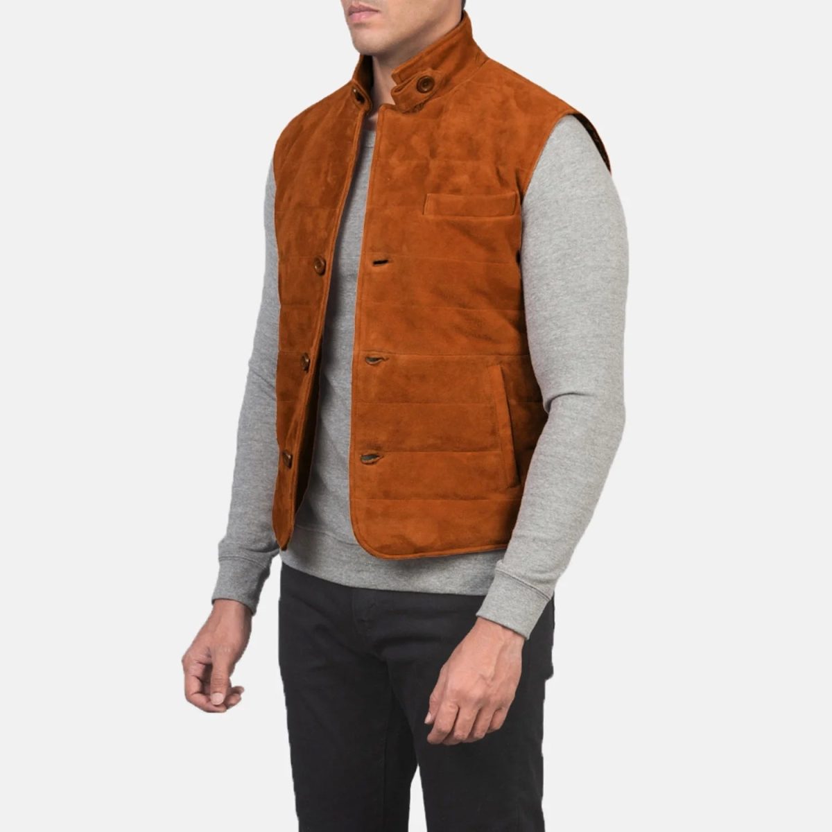 Men's Tony Brown Suede Leather Vest