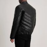 Men's Travis Black Leather Puffer Jacket