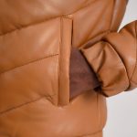 Men's Travis Tan Leather Puffer Jacket