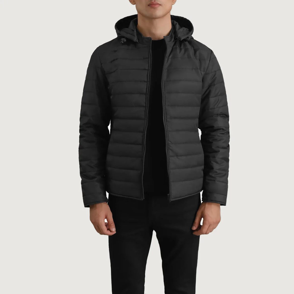 Men's Tyler Black Hooded Puffer Jacket