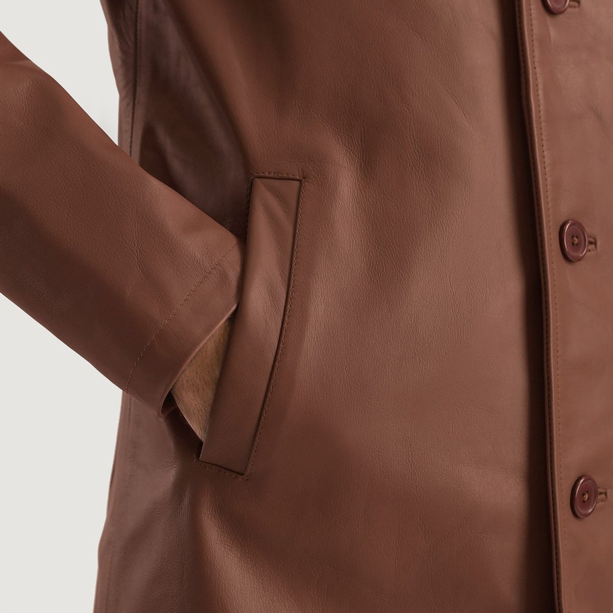 Men's Urban Slate Brown Real Leather Blazer
