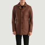 Men's Urban Slate Brown Real Leather Blazer