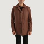 Men's Urban Slate Brown Real Leather Blazer