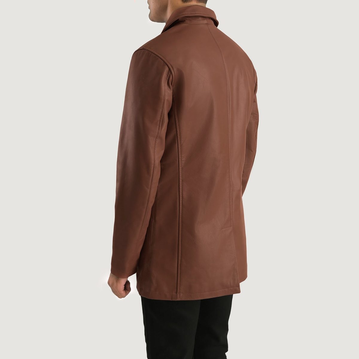 Men's Urban Slate Brown Real Leather Blazer