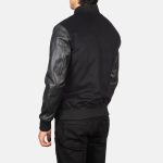Men's Vaxton Black Hybrid Varsity Bomber Jacket