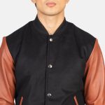 Men's Vaxton Brown Hybrid Varsity Jacket
