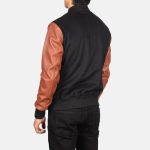 Men's Vaxton Brown Hybrid Varsity Jacket
