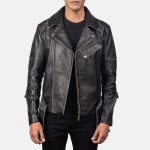 Men's Vincent Black Leather Biker Jacket