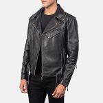 Men's Vincent Black Leather Biker Jacket