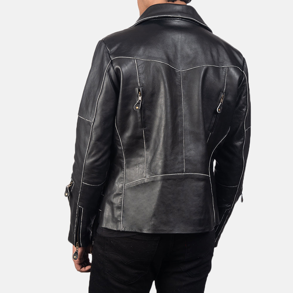 Men's Vincent Black Leather Biker Jacket