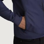 Men's Wesley Blue Hooded Windbreaker Leather Jacket