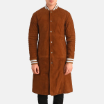 Men's Wilde Brown Suede Varsity Trench Coat