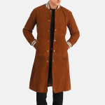 Men's Wilde Brown Suede Varsity Trench Coat