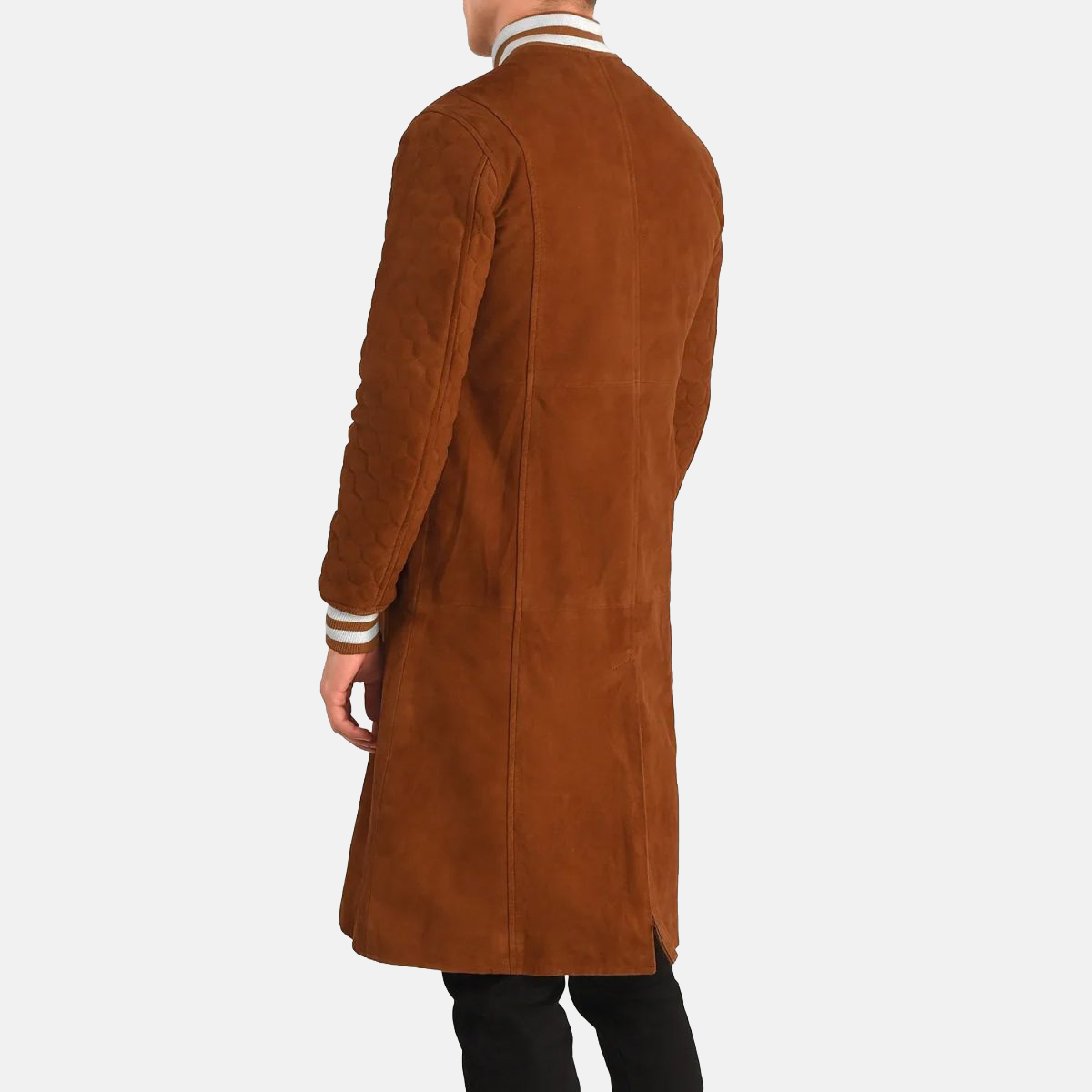 Men's Wilde Brown Suede Varsity Trench Coat