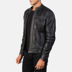 Men's Youngster Black Leather Biker Jacket