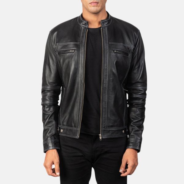 Men's Youngster Black Leather Biker Jacket